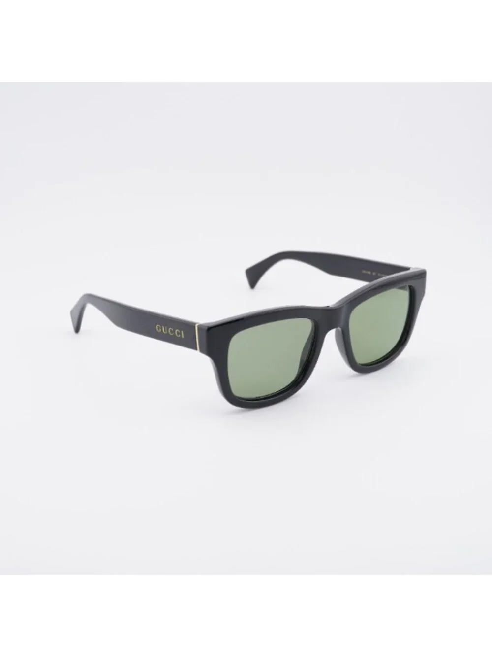 Gucci GG1135S 001 Sunglasses Black Square Frame, Green Polarized Lenses